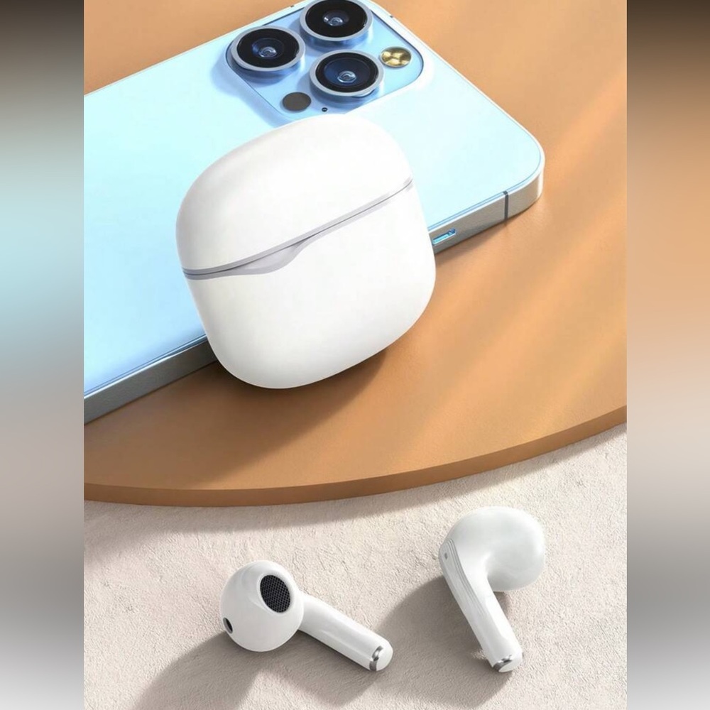 White Wireless Earbuds with Charging Case